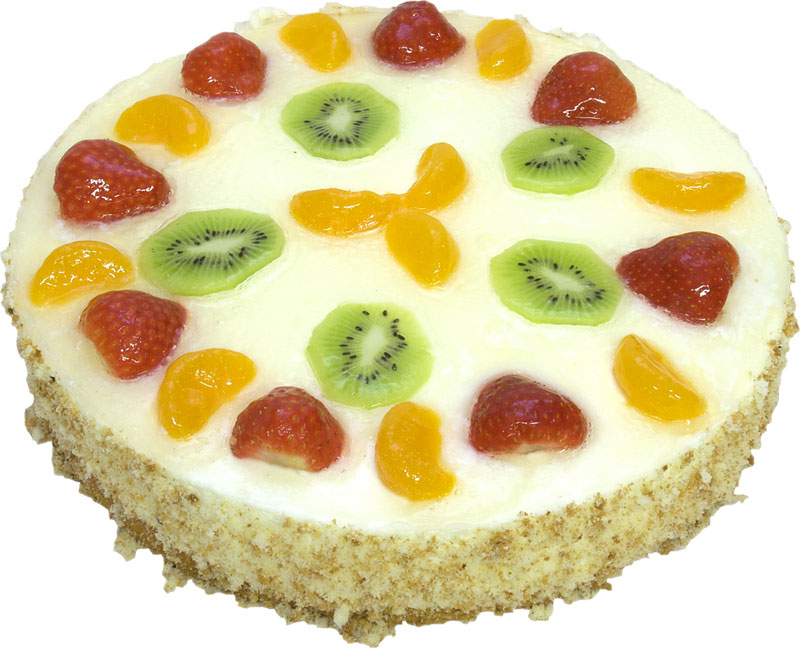 Käse-Sahne-Torte mit frischen Früchten Käse-Sahne-Torte mit frischen Früchten